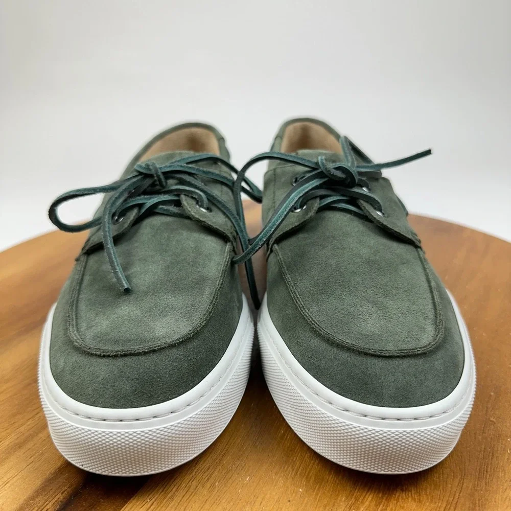 New Mens KOIO New York High End Italian Green Suede Leather Boat Deck Shoes 9M